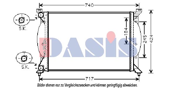 AKS DASIS Радиатор, охлаждение двигателя 480064N